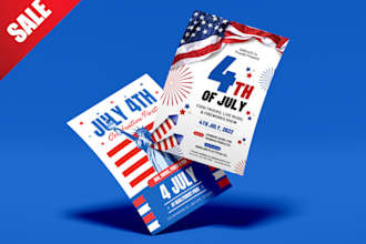 design 4th of july usa independence day flyer card post banner poster fireworks