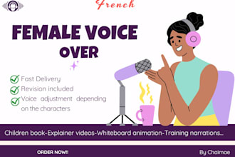 record a professional french female voice over