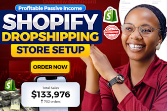 launch and manage shopify dropshipping store, shopify website for passive income