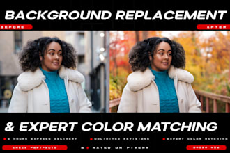 do background replacement and expert color matching