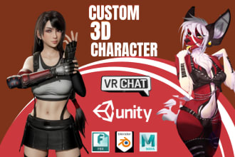 do custom vrchat furry avatar vr character 3d model for vrchat game