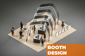 create 3d exhibition booth design for fairs and events
