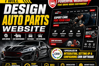 design auto parts website auto repair car maintenance wash car detailing website