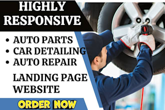 design auto parts website auto repair car maintenance wash car detailing website