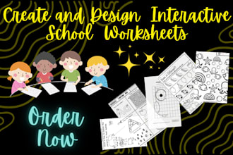 design interactive worksheets for age group 3 to 13
