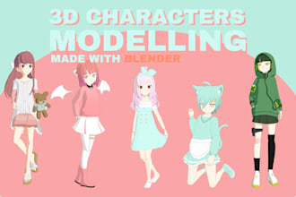 create 3d model character anime and stylized
