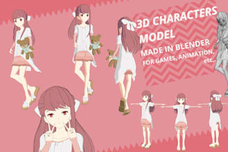 create 3d model character anime and stylized