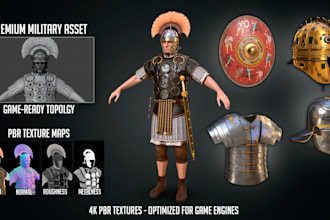 design realistic military armor weapon in 3d pbr, game ready