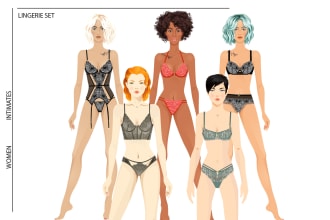 do lingerie design ,theme page and techpack