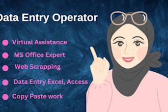 be your data entry operator and virtual assistant