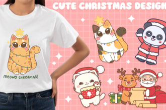 make cute christmas design for shirt and merch