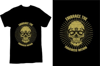 create custom vector skull skeleton t shirt design and  logo