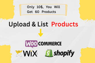 upload and list products on shopify, wix and wordpress