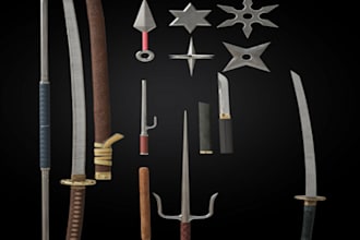 create 3d game assets, 3d props, 3d game weapons for you or your project