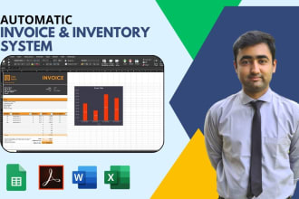design auto calculated excel invoice, pos or inventory tracking system