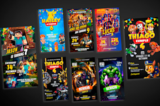 design a birthday invitation card for your party or video
