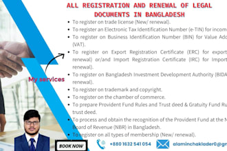assist with the registration and renewal of all legal documents in bangladesh