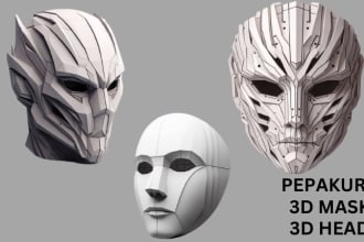 sculpt 3d helmet 3d armor pepakura 3d mask cosplay model for 3d printing