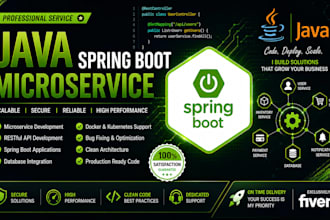 develop java spring boot microservices and rest apis