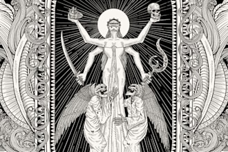 draw a majestic black and white engraving style illustration