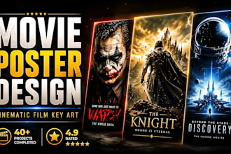 design cinematic movie posters, film posters, and professional key art