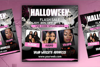 design beauty hair, lash, nail extension flyer, price list