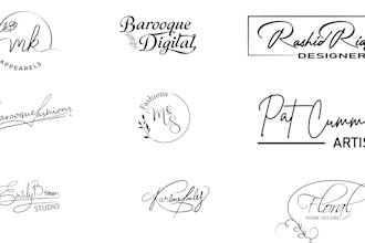 design scripted, handwritten, signature or cursive logo