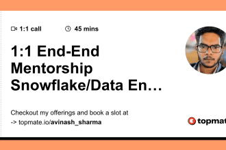 provide mentorship snowflake data engineering 3 months