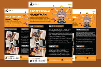 design handyman,solar,roofing, electrician,carpentry,construction flyer