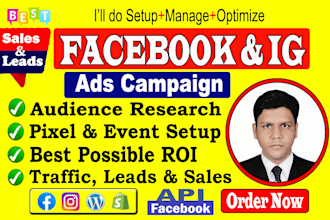 be your facebook ads campaign manager for leads and sales