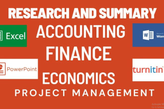 help in project management, economics, business, accounting and finance