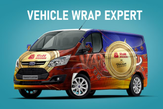 make branding vehicle wrap, car wrap, van wrap, truck wrap design