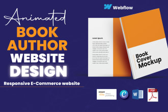 design animated book author website, children book website, ebook landing page
