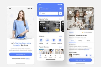 develop dry cleaner app, laundry app, car wash app, houses cleaning app