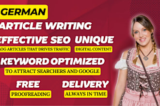 write a perfect german article, text or blog , seo optimized , deutsch