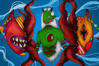 create your band album cover illustration with fantasy style