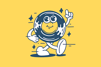 create cute cartoon logo design, mascot, and character