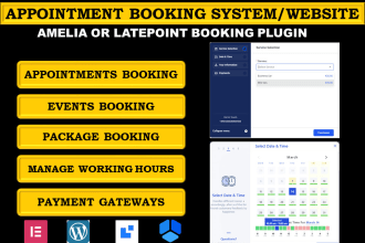 install amelia or latepoint booking plugin and create appointment booking system