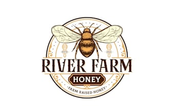 locally produced honey jar label logo