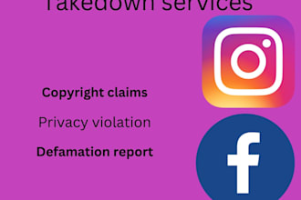 send dmca takedown notice against copyright infringement to facebook, instagram