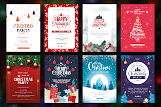 create beautiful new year posters, holiday cards, and invitations for christmas