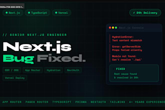 fix nextjs bugs and errors in your nextjs website or web app