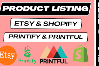 do etsy seo listing, product upload on etsy and printful, etsy digital products