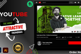 create catchy youtube thumbnail and social media post