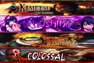 design a perfect anime banner youtube, twitch, etc