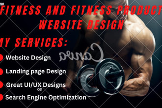 design a fitness website and fitness product selling landing page