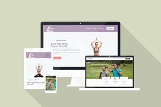create a yoga website, golf club, and gym website