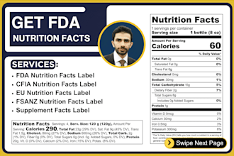 create fda, cfia, eu and fsanz nutrition facts labels