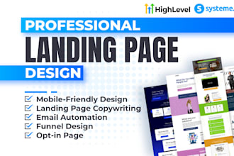 design a landing page on systeme io or gohighlevel