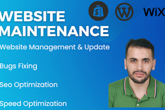 update and manage shopify wix wordpress website